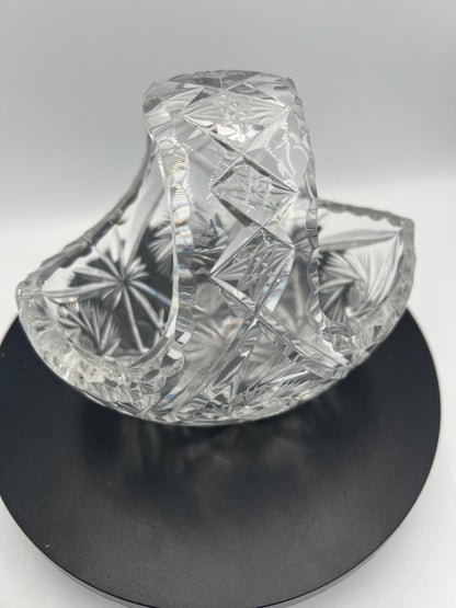 Crystal / Glassware - Heavy European Crystal Basket or Lightweight Leaf Plate