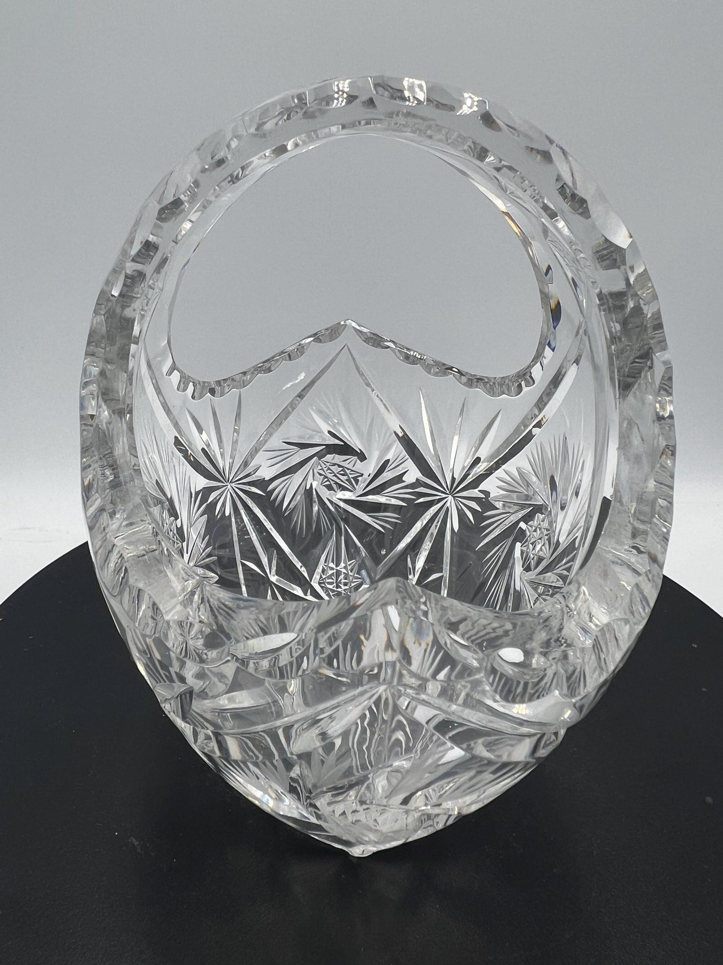 Crystal / Glassware - Heavy European Crystal Basket or Lightweight Leaf Plate