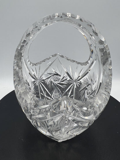 Crystal / Glassware - Heavy European Crystal Basket or Lightweight Leaf Plate