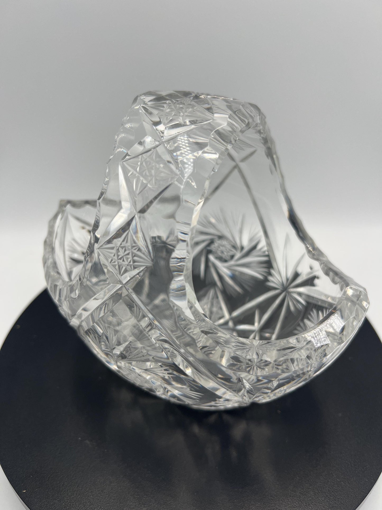 Crystal / Glassware - Heavy European Crystal Basket or Lightweight Leaf Plate