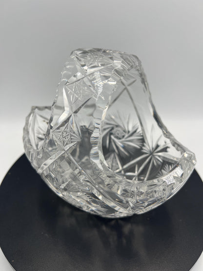 Crystal / Glassware - Heavy European Crystal Basket or Lightweight Leaf Plate