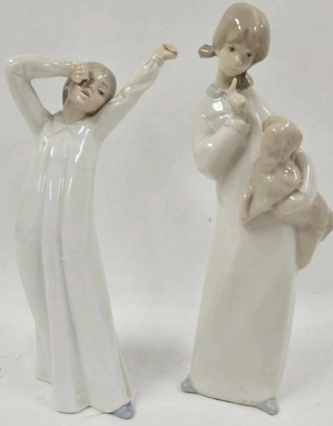 Children in Nightgowns: Lladro / Nao  - Porcelain w Glossy Finish. No Box. Sold individually