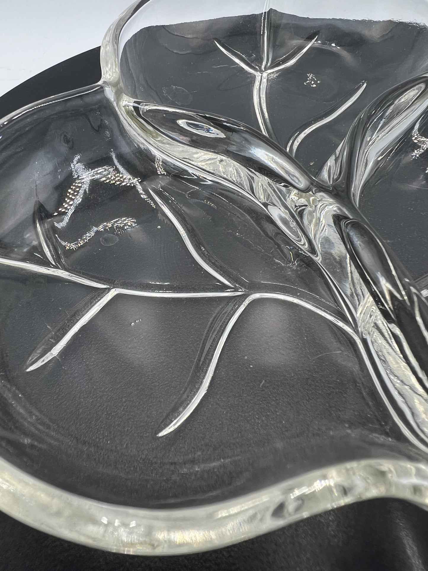 Crystal / Glassware - Heavy European Crystal Basket or Lightweight Leaf Plate