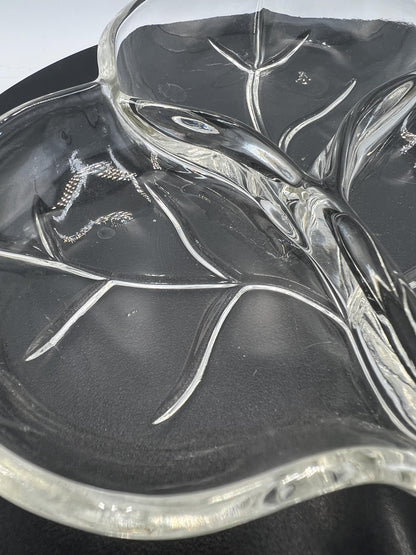 Crystal / Glassware - Heavy European Crystal Basket or Lightweight Leaf Plate