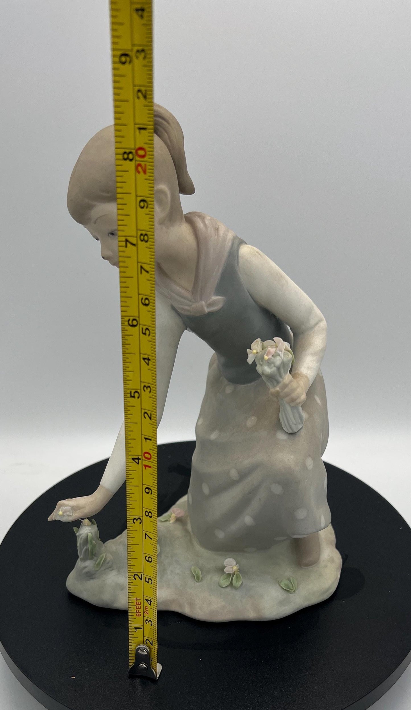 Lladro Statues, "Girl Gathering Flowers" and "Duck Seller" Lladro Porcelain Sculpture - Sold Individually