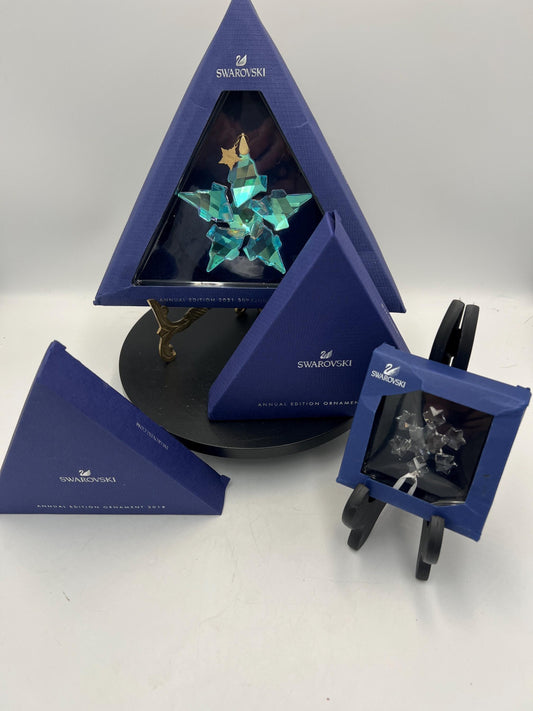 Swarovski Crystal Annual Edition Ornaments, in Original Box and Packaging. Choose from 2018, 2019 and 2021 and 2010 (Little)