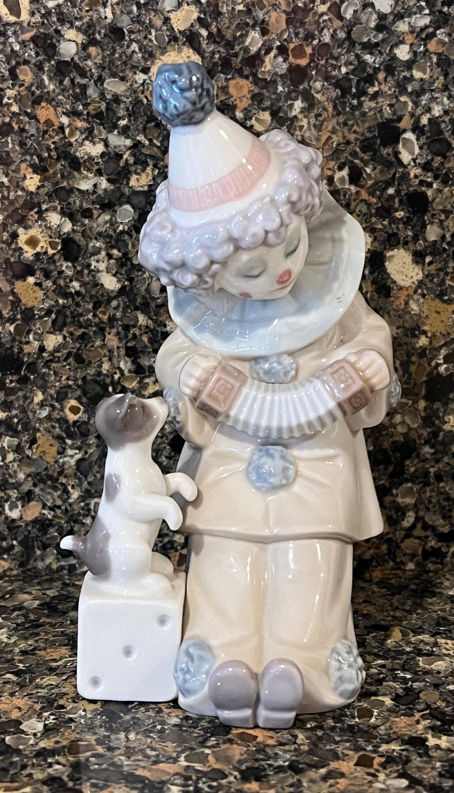Lladro Porcelain Sculpture "Pierrot with Concertina", Model #5279.