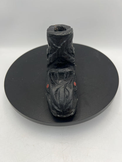 Wood Carved Folk-Inspired Candle Holder by Dan Conley