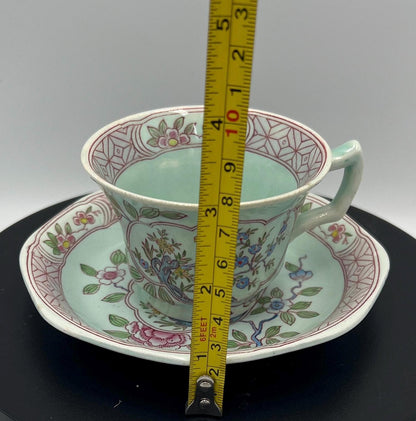Vintage Adams Calyx Ware Singapore Bird Cup and Saucer – English Ironstone Set