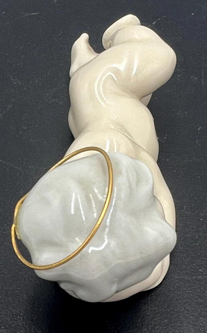 Lladro Figurine: Vintage Porcelain Angel Jesus Nativity Figurine Christmas Holiday Festivity Minimal Classic Porcelain