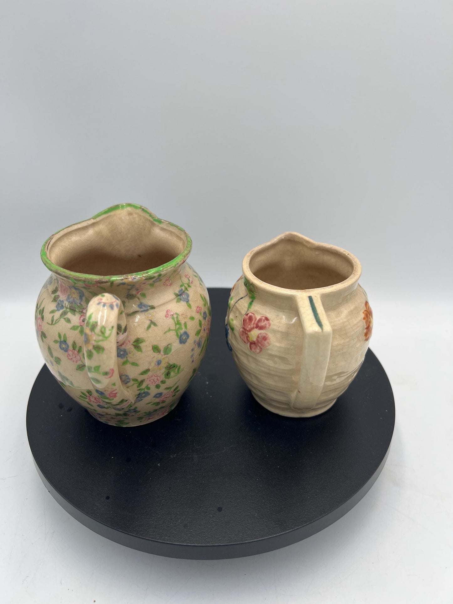 Creamer: Vintage Japanese Porcelain Creamer, Pair