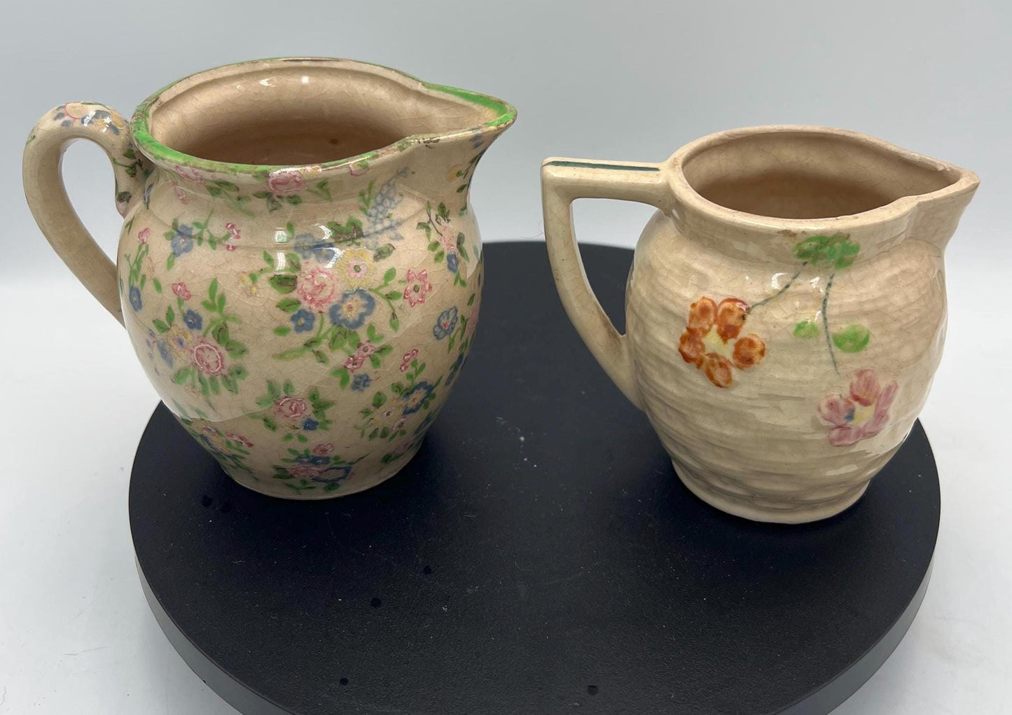 Creamer: Vintage Japanese Porcelain Creamer, Pair
