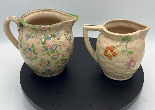 Creamer: Vintage Japanese Porcelain Creamer, Pair