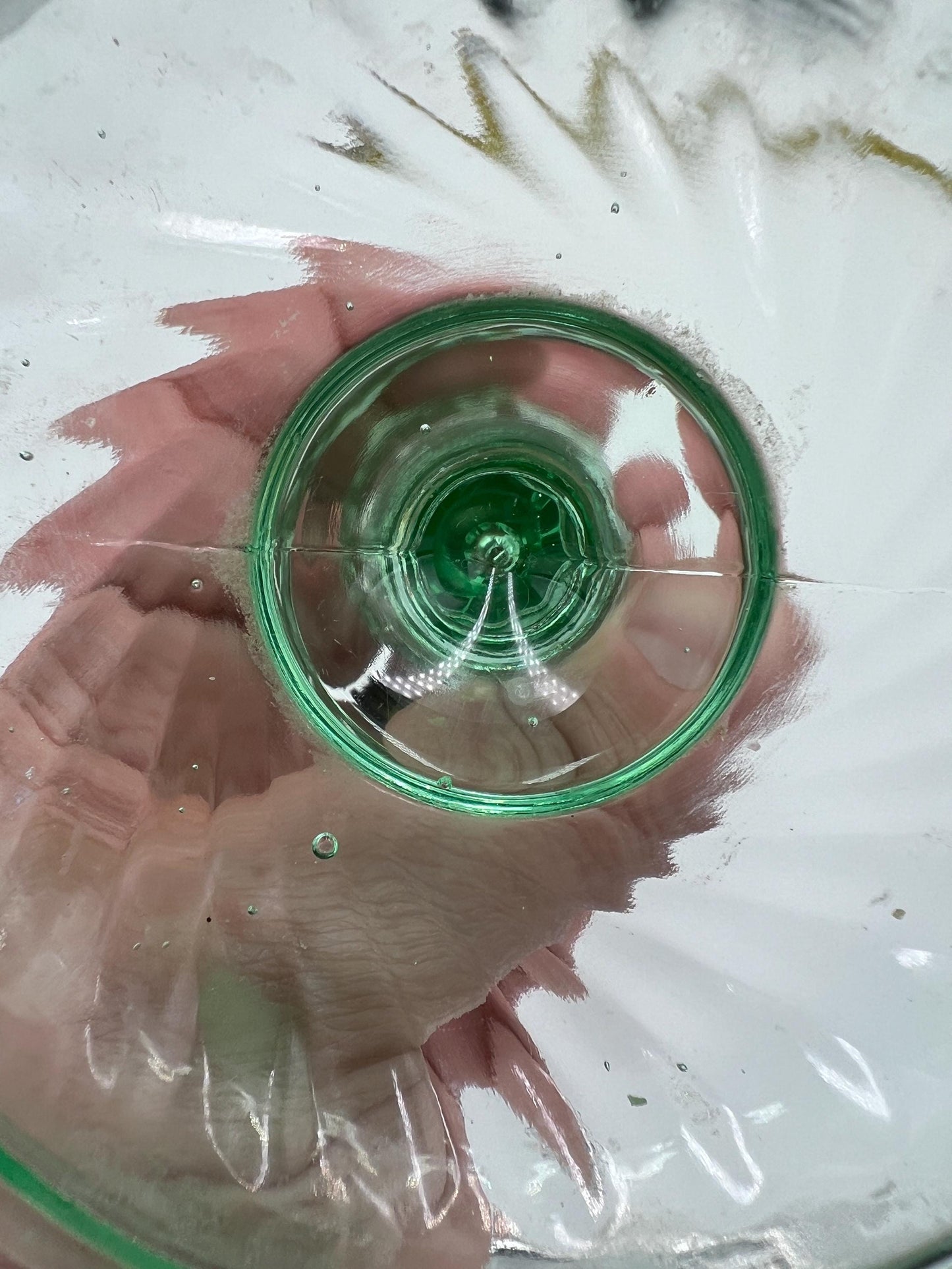 Fostoria Uranium Glass Candlestick Holder - Glows!