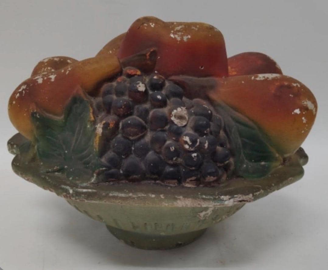 12" Chalkware Bowl of Fruit