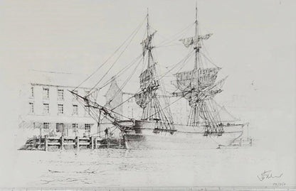 John Stobart Maritime Drawings - Quiet Haven and Brig Swan at Georgetown