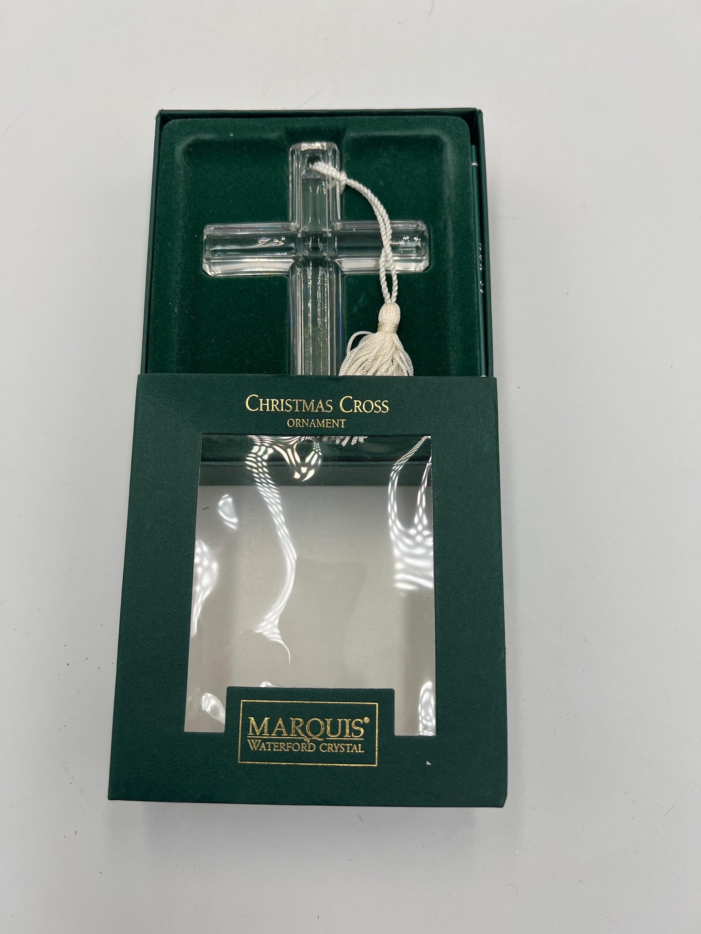 Marquis by Waterford Crystal Christmas Cross Ornament with Original Box – Clear Crystal Holiday Ornament – Religious Christmas Décor – Gift