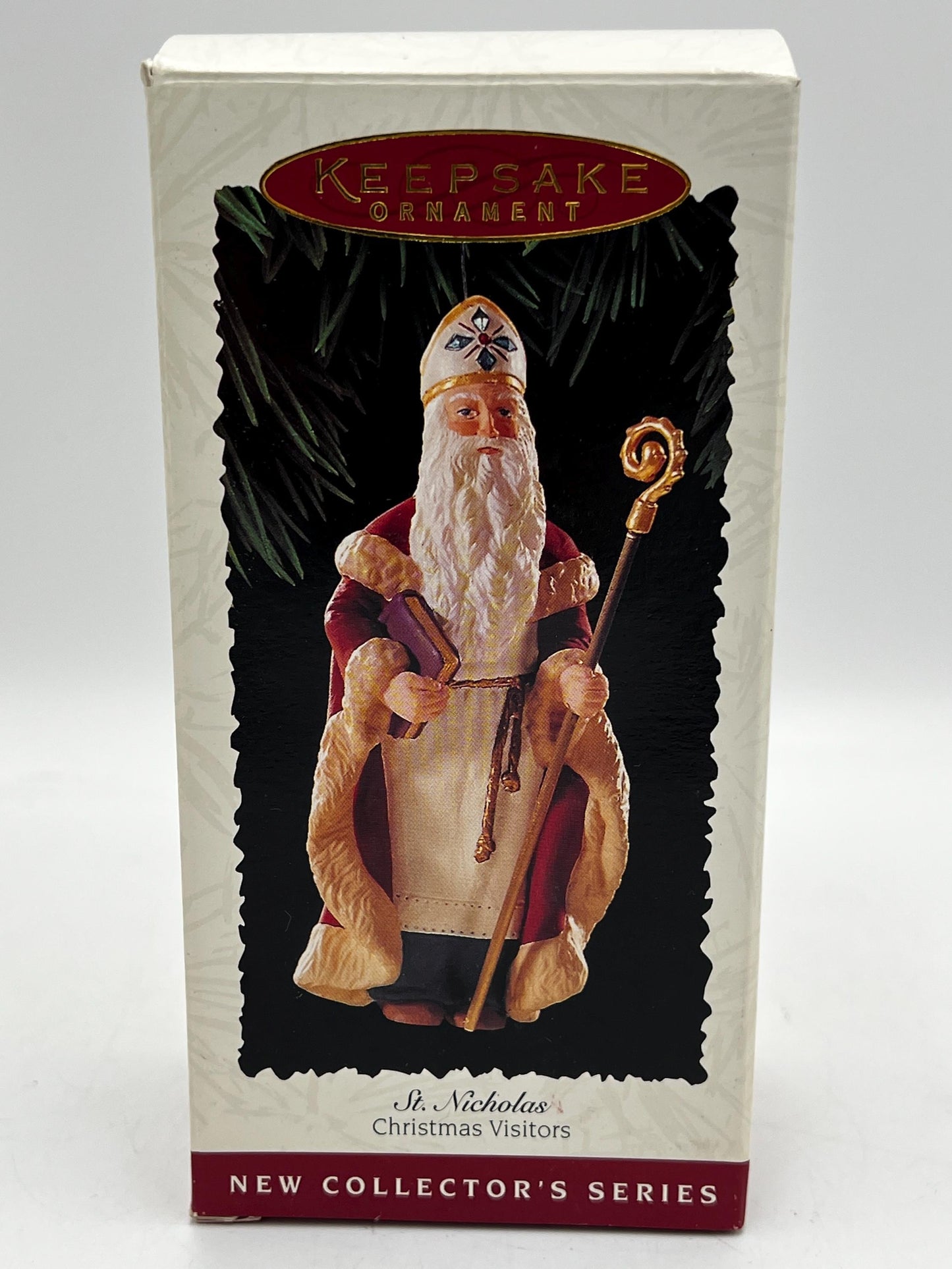 Christmas Ornament Pair - Hallmark Keepsake Ornament Collector Series - Christmas Visitors - St. Nicholas and Chriskindl
