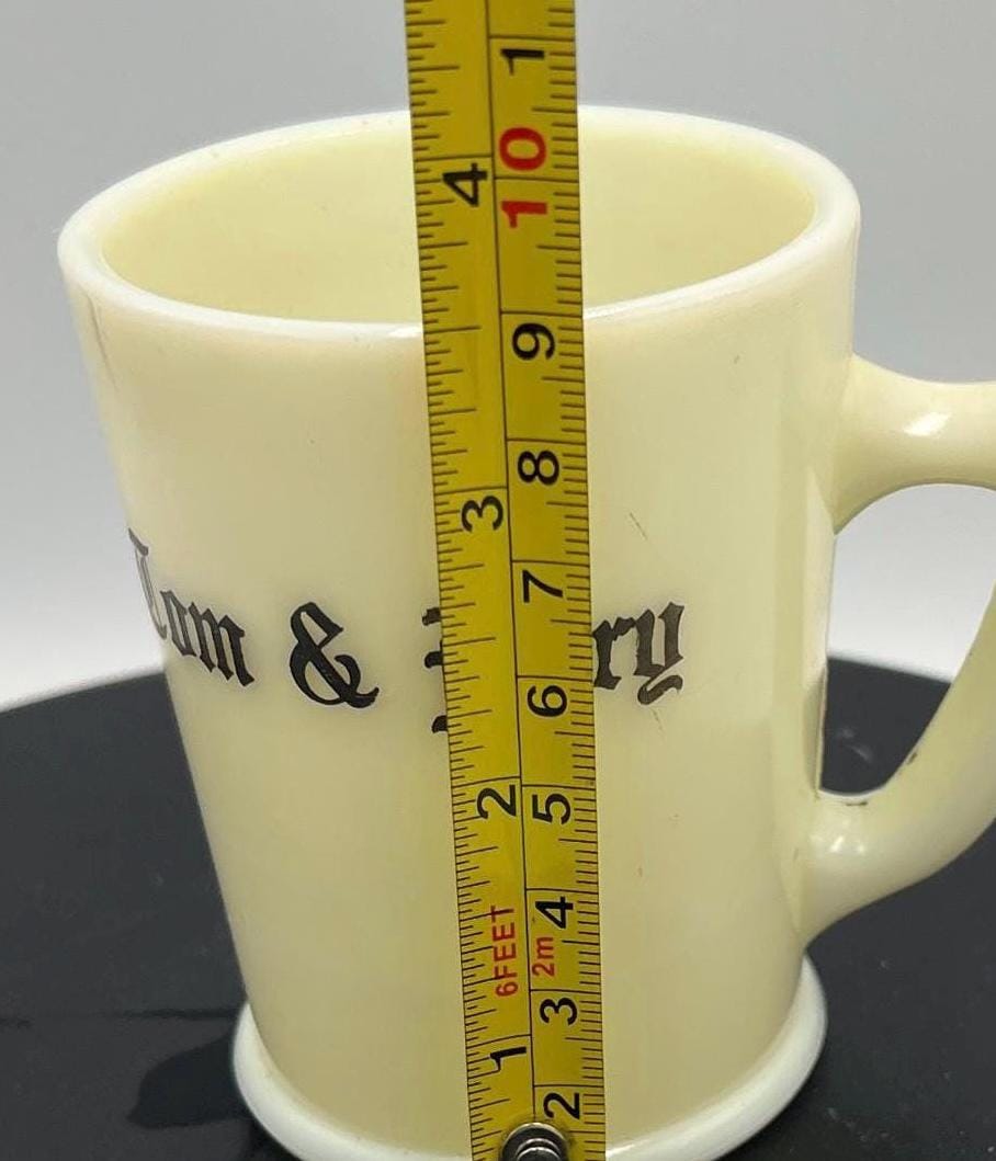 McKee Uranium / Custard Glass Tom  and Jerry Mug - Glows!