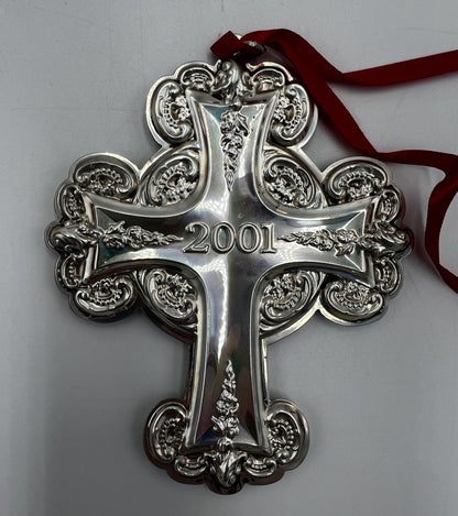Wallace Grande Baroque Sterling Silver Cross Ornament 2001 Sixth Edition with Box and Papers