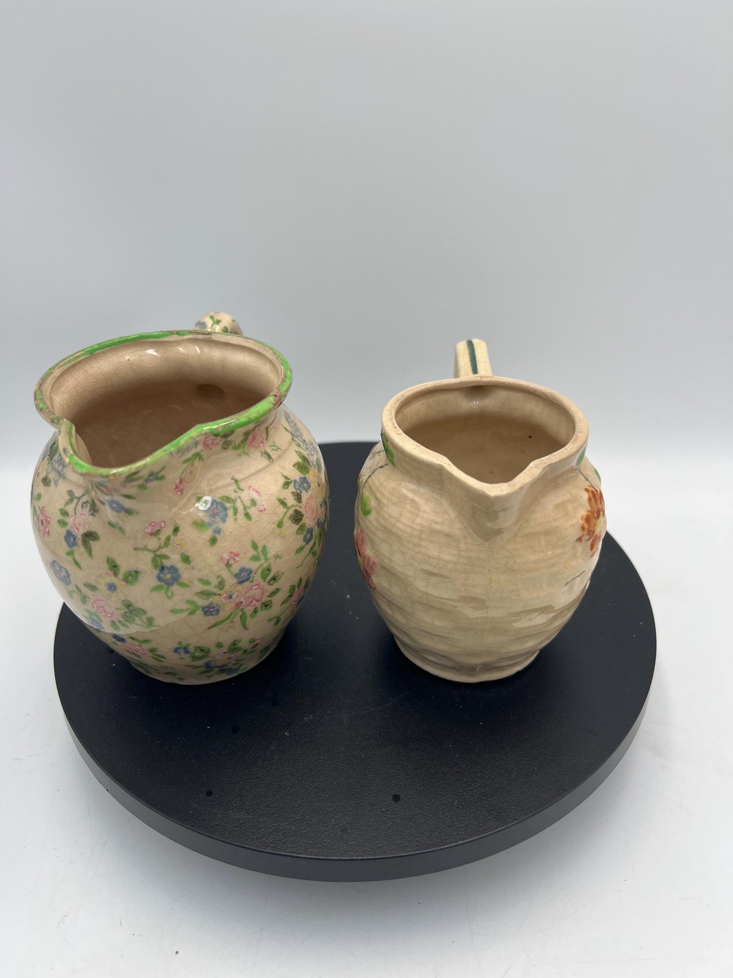 Creamer: Vintage Japanese Porcelain Creamer, Pair