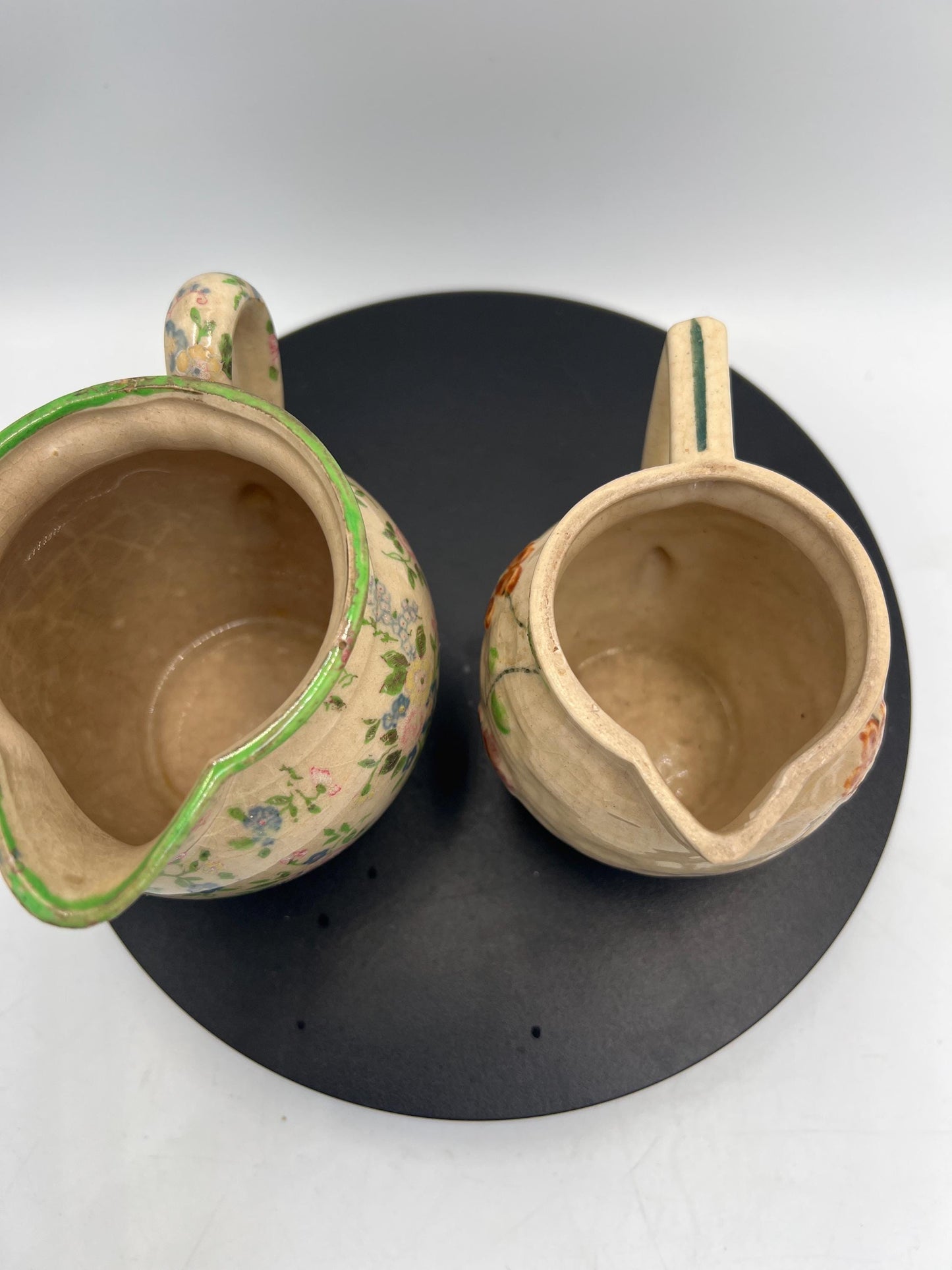 Creamer: Vintage Japanese Porcelain Creamer, Pair