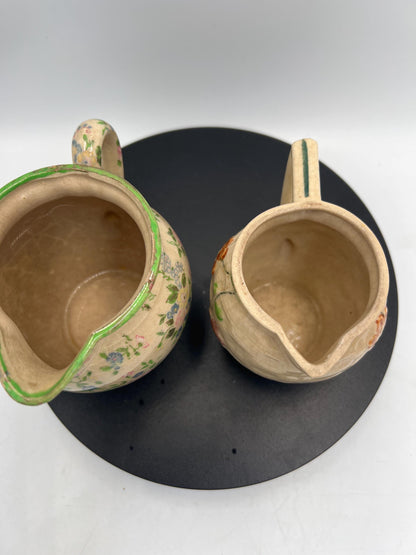 Creamer: Vintage Japanese Porcelain Creamer, Pair
