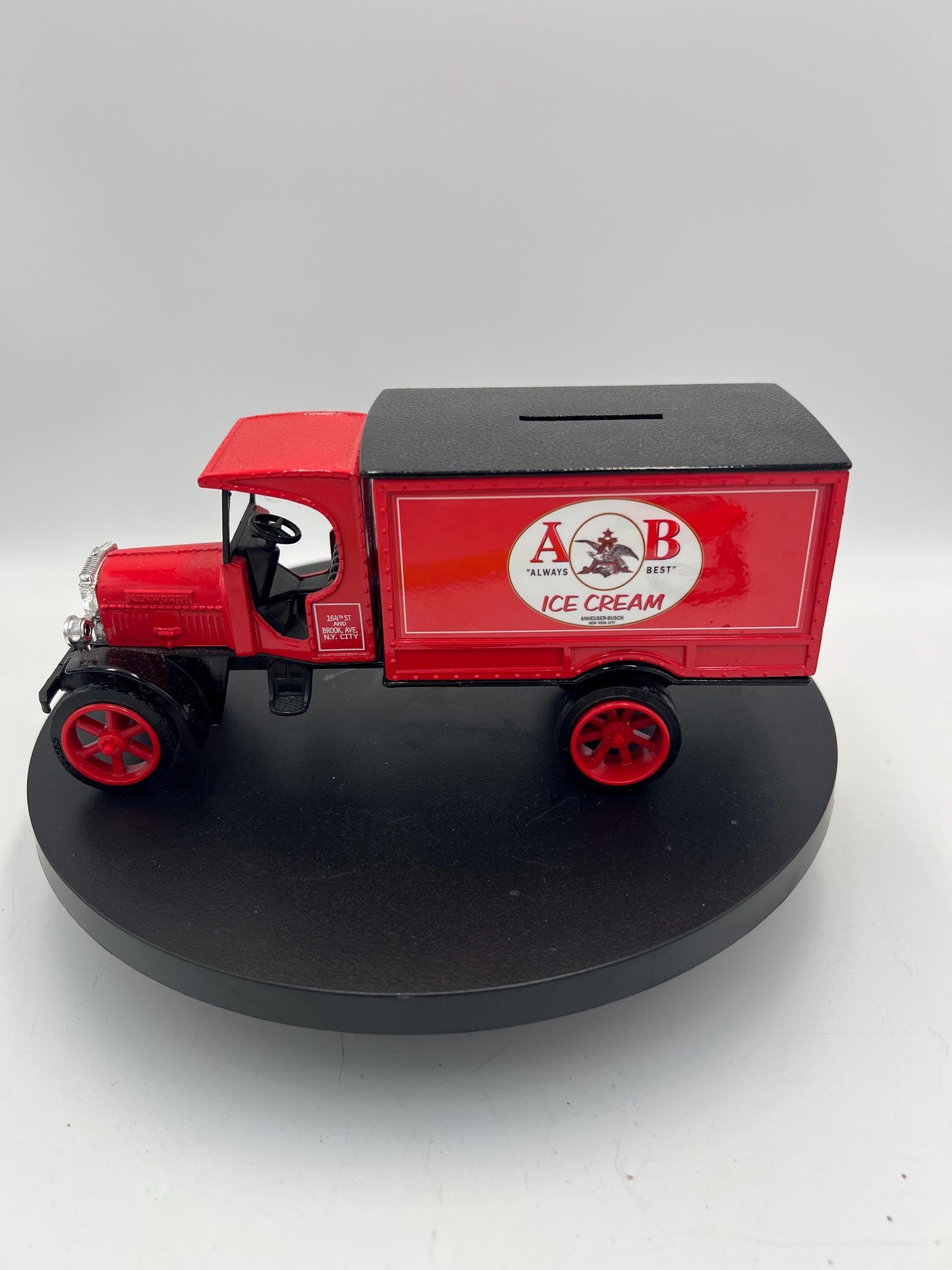 Vintage Anheuser-Busch A&B Ice Cream Delivery Truck Coin Bank | Kenworth Die Cast Metal Advertising Bank | Collectible