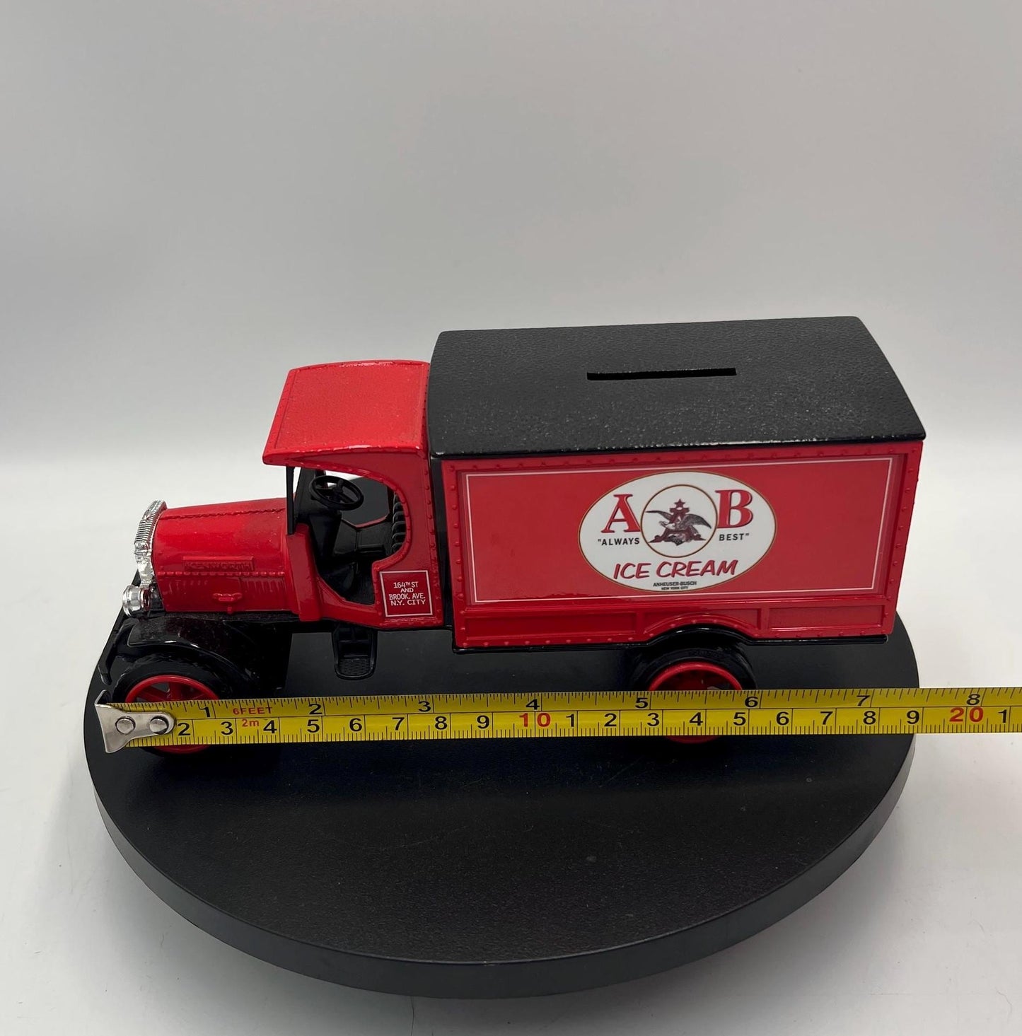 Vintage Anheuser-Busch A&B Ice Cream Delivery Truck Coin Bank | Kenworth Die Cast Metal Advertising Bank | Collectible