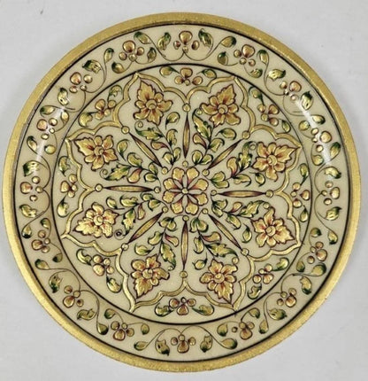 Jaipur Plate Marble with Gold Inlay. Includes Case