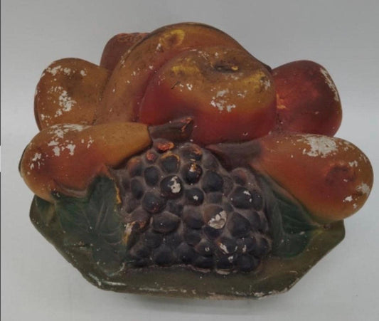 12" Chalkware Bowl of Fruit