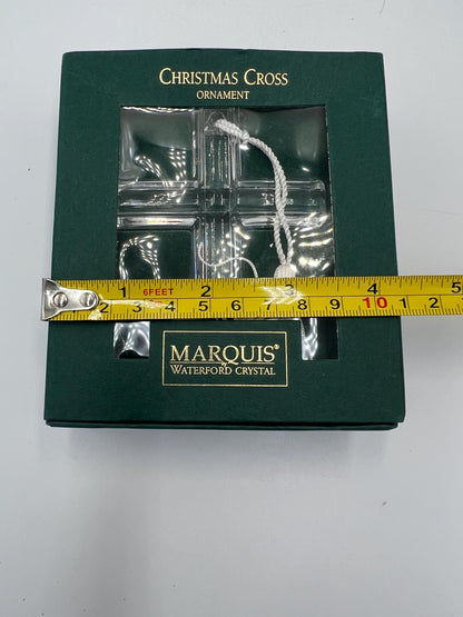 Marquis by Waterford Crystal Christmas Cross Ornament with Original Box – Clear Crystal Holiday Ornament – Religious Christmas Décor – Gift