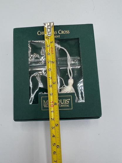 Marquis by Waterford Crystal Christmas Cross Ornament with Original Box – Clear Crystal Holiday Ornament – Religious Christmas Décor – Gift