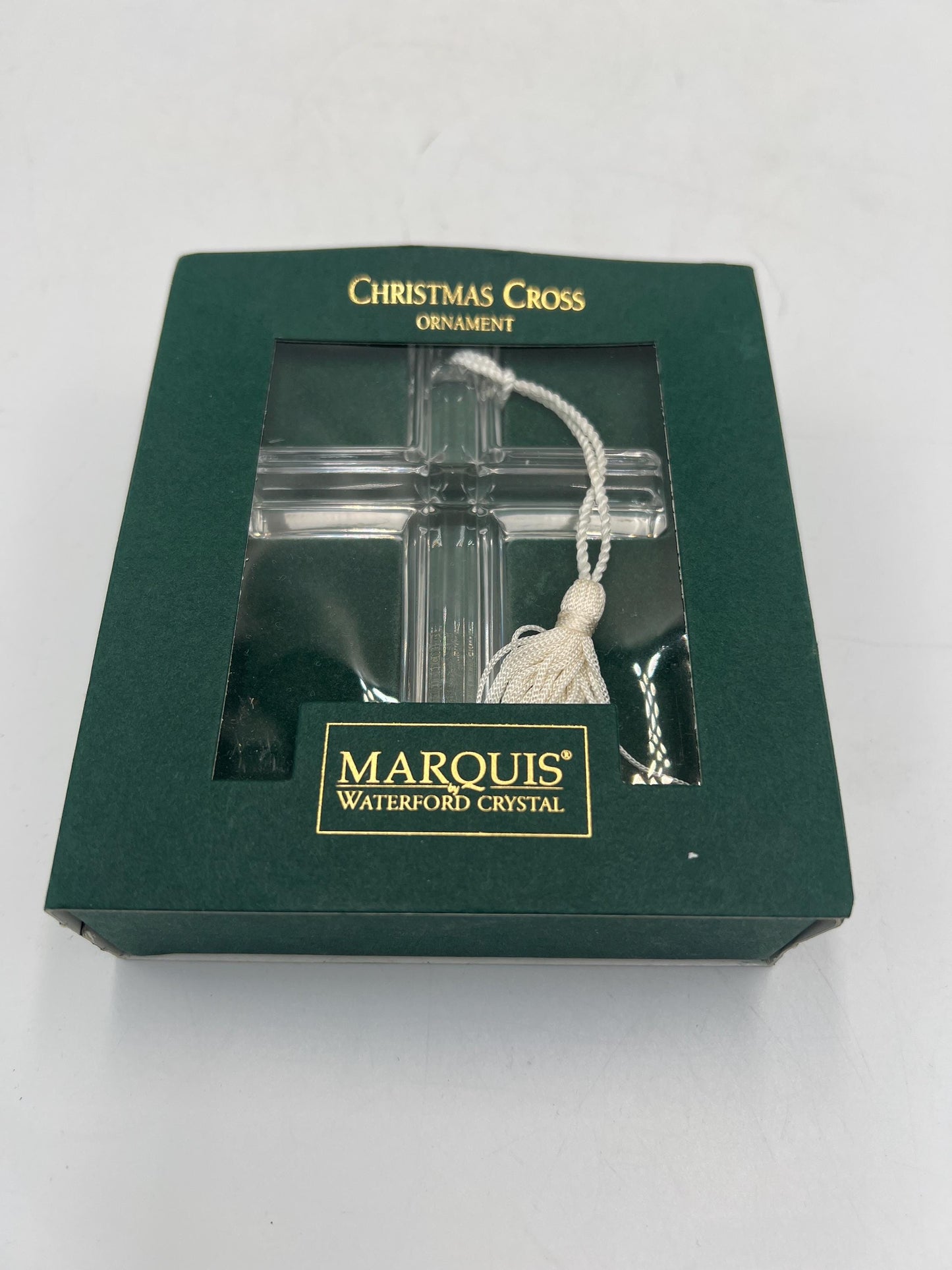 Marquis by Waterford Crystal Christmas Cross Ornament with Original Box – Clear Crystal Holiday Ornament – Religious Christmas Décor – Gift