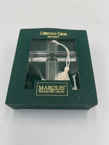 Marquis by Waterford Crystal Christmas Cross Ornament with Original Box – Clear Crystal Holiday Ornament – Religious Christmas Décor – Gift
