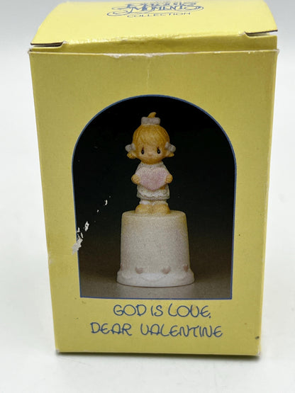 Vintage Precious Moments Christmas & Holiday Collectibles Lot of 6 w/ Boxes – Ornament, Bell, Water Dome, Thimble