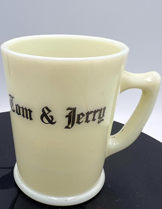 McKee Uranium / Custard Glass Tom  and Jerry Mug - Glows!
