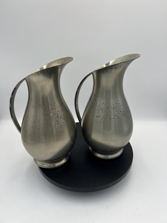 Pair of Mid-Century Royal Holland Pewter Pitchers