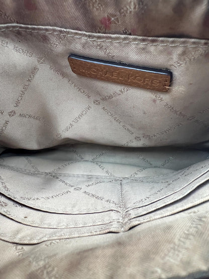 Michael Kors MK Signature Wristlet Clutch Brown Beige Logo Canvas Wristlet Zip Pouch Designer Wallet Makeup Bag