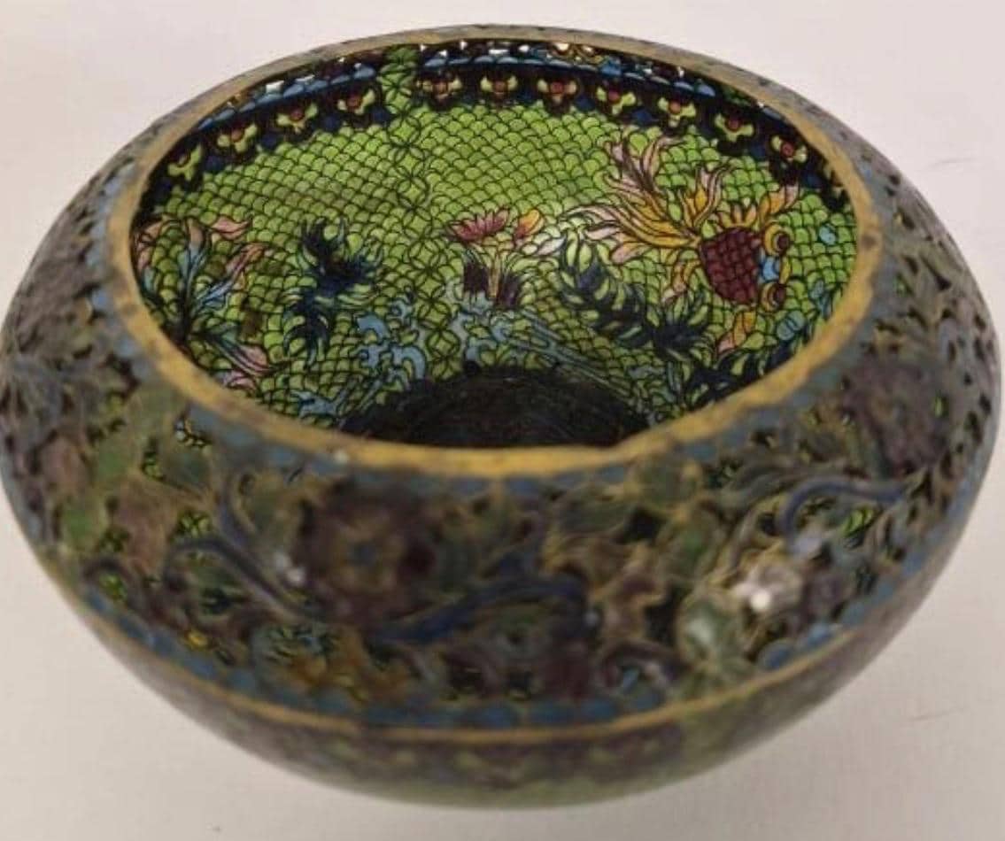 Vintage Chinese Plique-a-Jour Bowl