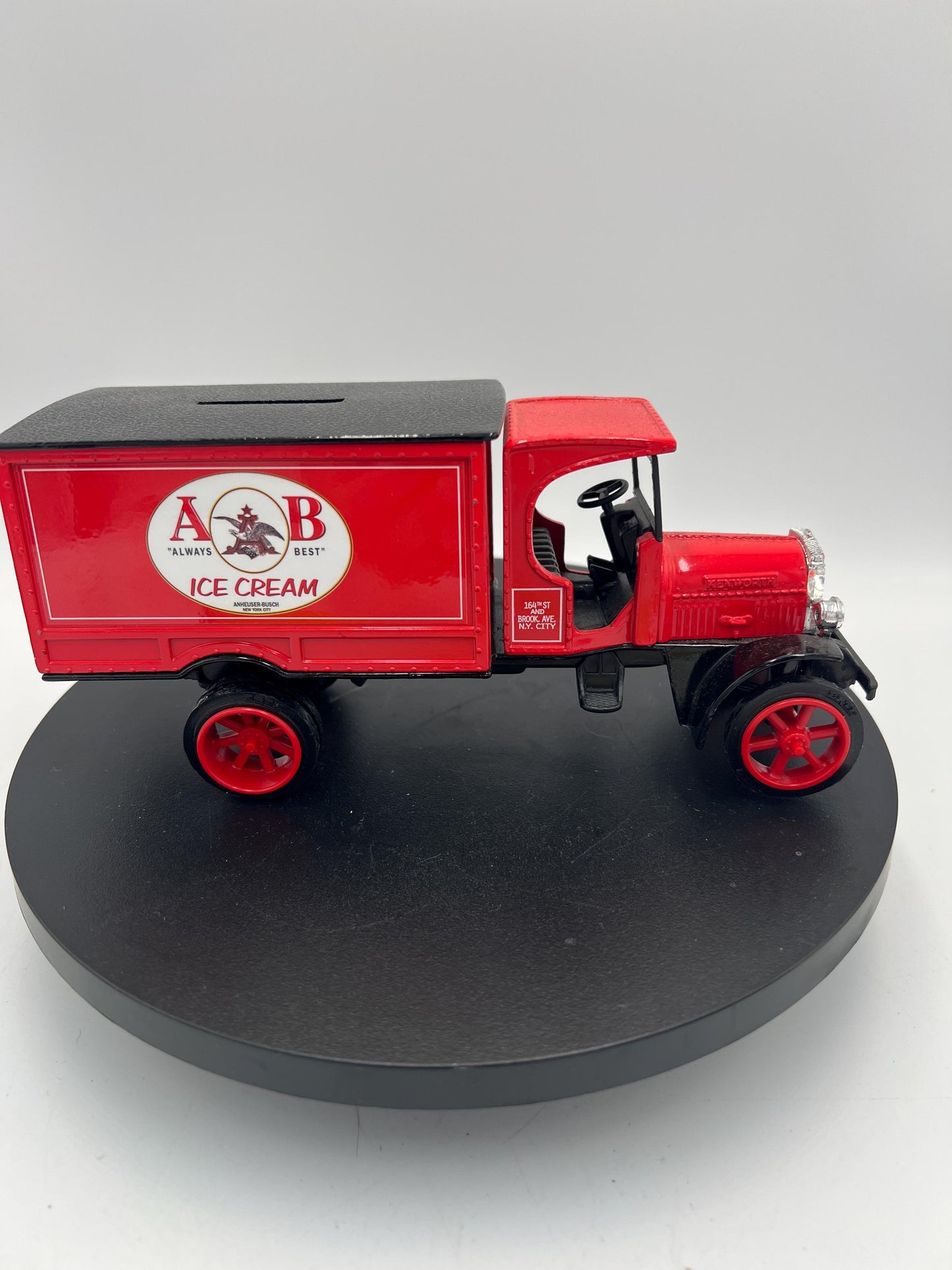 Vintage Anheuser-Busch A&B Ice Cream Delivery Truck Coin Bank | Kenworth Die Cast Metal Advertising Bank | Collectible