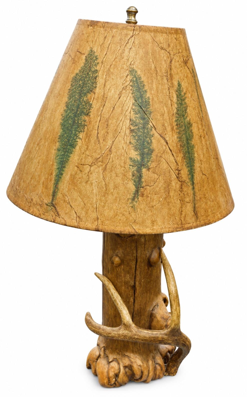 Bob’s Rustic Lamps Wisconsin Handmade Cedar Log Table Lamp with Real Deer Antler, Woodland Cabin Lodge Decor, Rustic Lighting