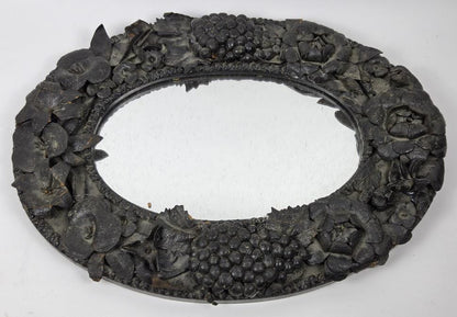 Antique Civil War Era Leatherwork Mirror
