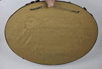 Antique Civil War Era Leatherwork Mirror