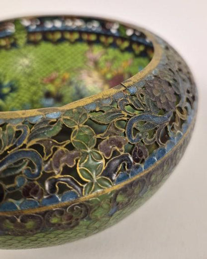 Vintage Chinese Plique-a-Jour Bowl