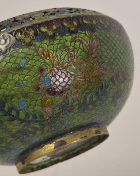 Vintage Chinese Plique-a-Jour Bowl