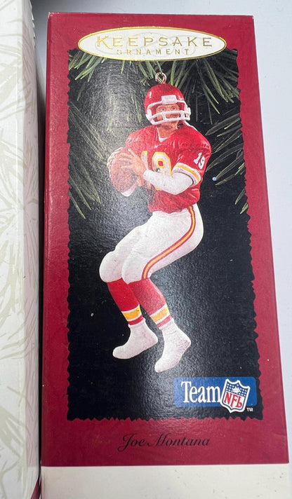 Hallmark Keepsake Sports NFL Legends ornaments - Joe Montana - Joe Namath - John Elway - Emmitt Smith - Troy Aikman