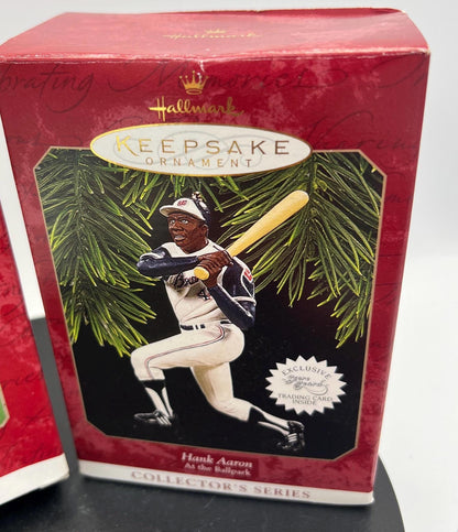 Hallmark Keepsake Sports Baseball Basketball ornaments - Hank Aaron - Tim Duncan - Shaquille - Magic Johnson - Mark McGwire - Nolan Ryan