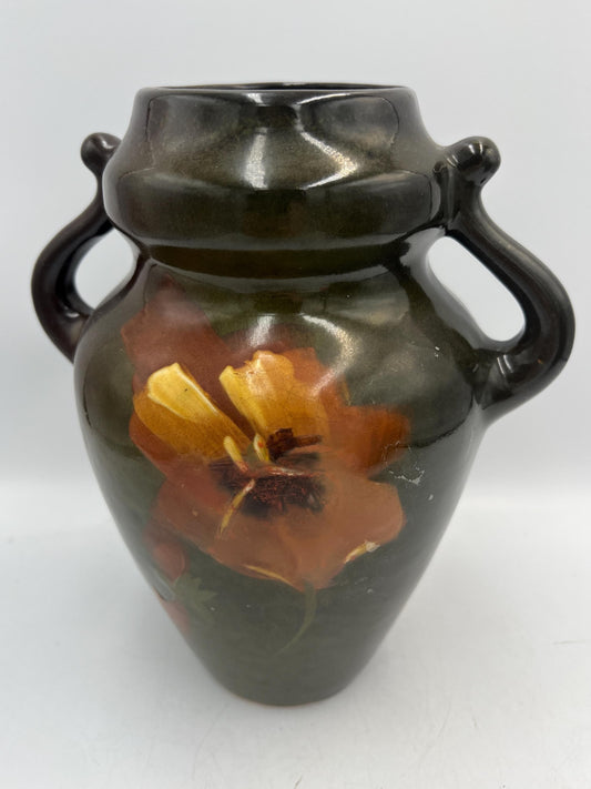Antique Signed American Art Pottery Floral Vase