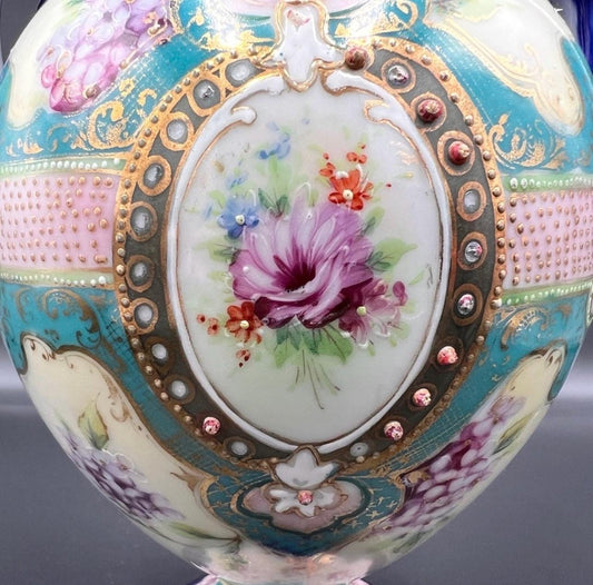 Antique Nippon Hand-Painted Double-Handled Vase